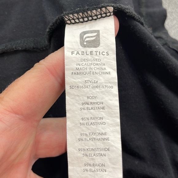 Fabletics Neema Black Comfy Stretch Cotton Draped Racerback Maxi Dress - Picture 7 of 10